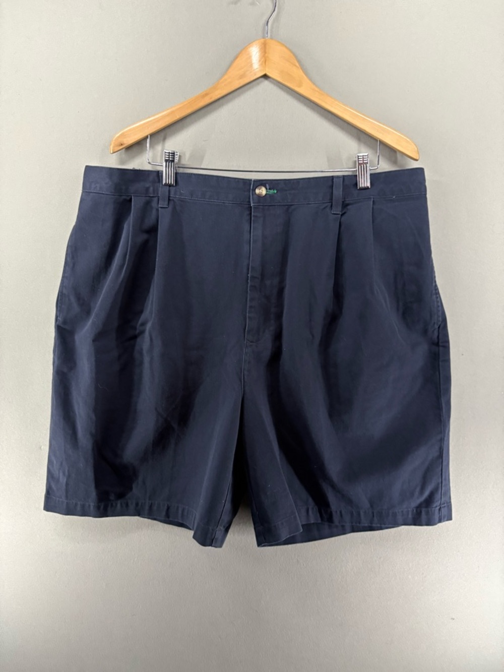 Retro Tommy Hilfiger Men Short Pleated Relaxed Fit Cotton Twill Size 40 Navy NWT